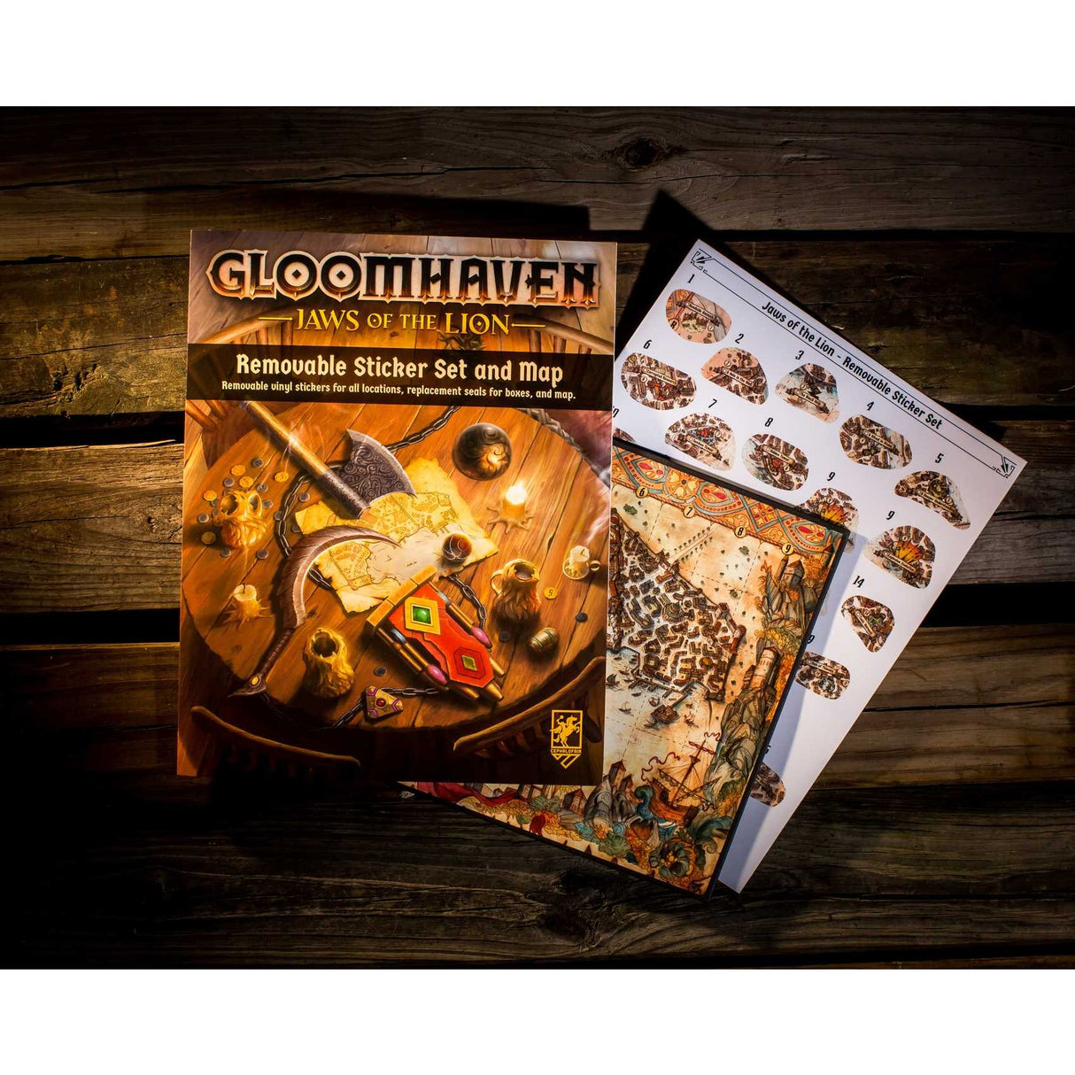 Gloomhaven - Jaws of the Lion Removable Sticker Set & Map