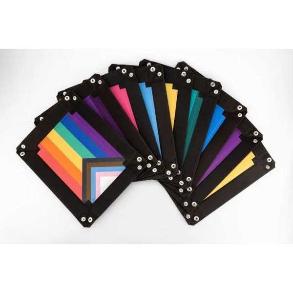 FanRoll: Gaymers Pride: Pride Fold Up Velvet Dice Tray - Rainbow Flag