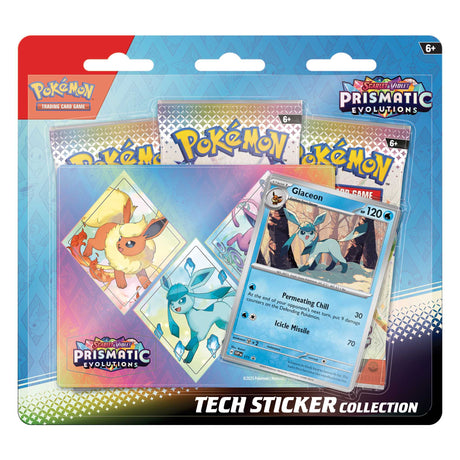 Pokémon TCG: Scarlet & Violet 8.5 – Prismatic Evolutions - Tech Sticker Collection- Assorted Display