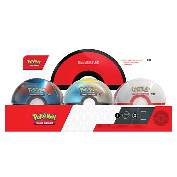 Case of 6 Pokeball shops Tins NEW Q4 2018