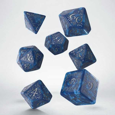 Q-Workshop Elvish Cobalt & Silver Dice Set