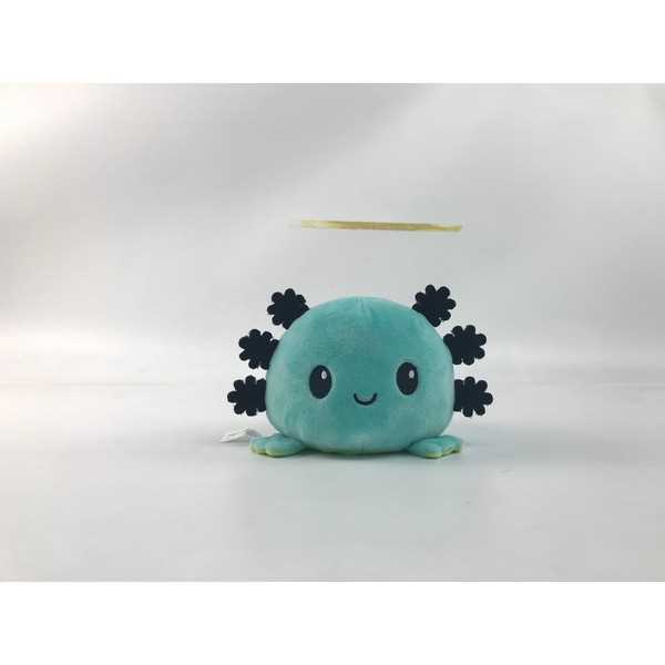 Happy and Monster: Reversible Axolotl Plushie (Aqua and Green)